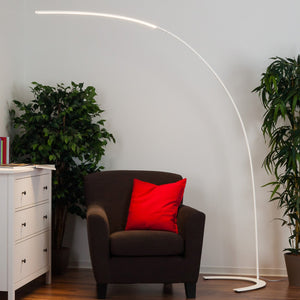 B-Ware Bogenstehleuchte Standlampe Lindby LED Leuchte Danua weiß Metall Wohnzimmerlampe