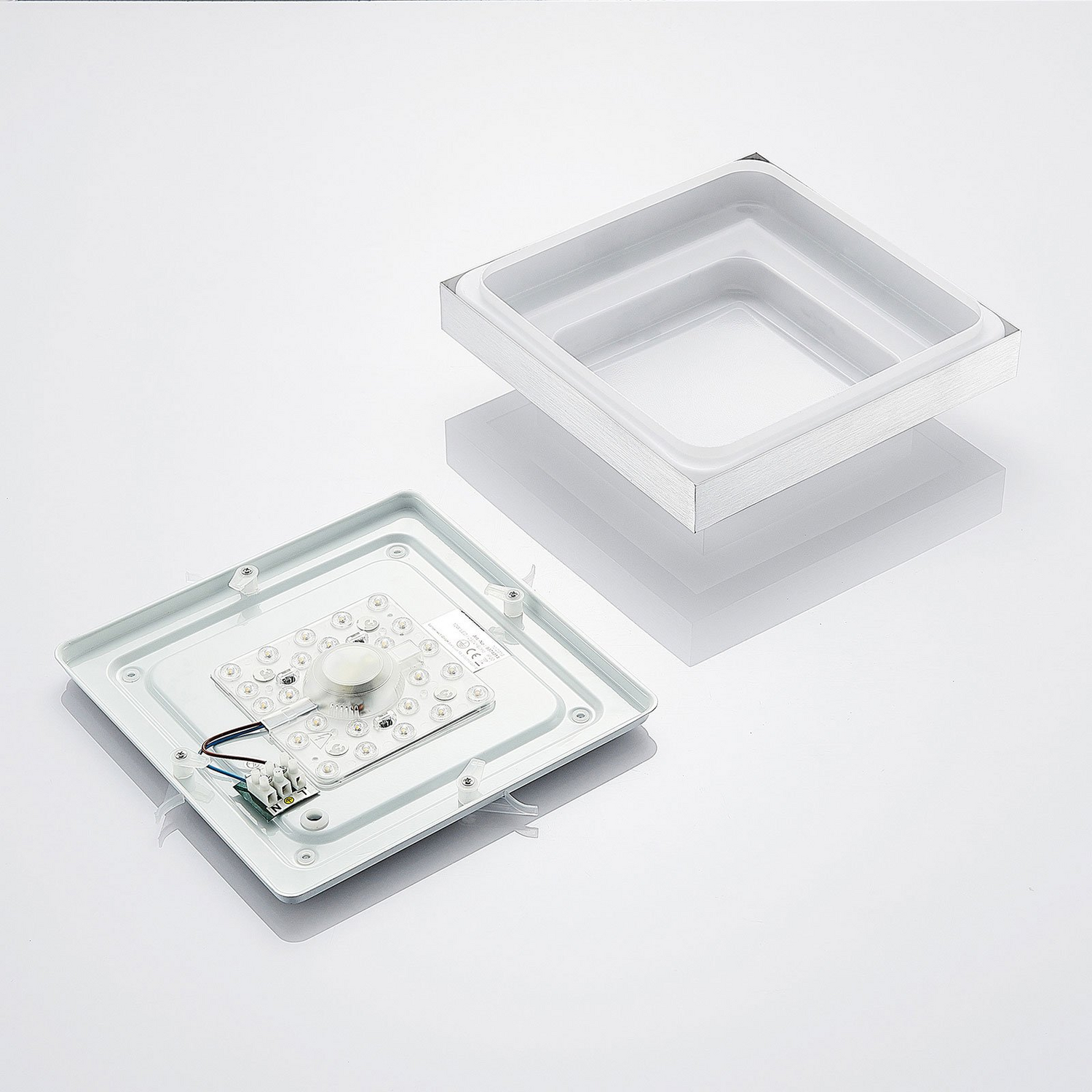 Lindby Mirco Led Alu Deckenlampe Deckenleuchte Lampe Leuchte Eckig 37,5 Cm B-Ware - 4251096565621