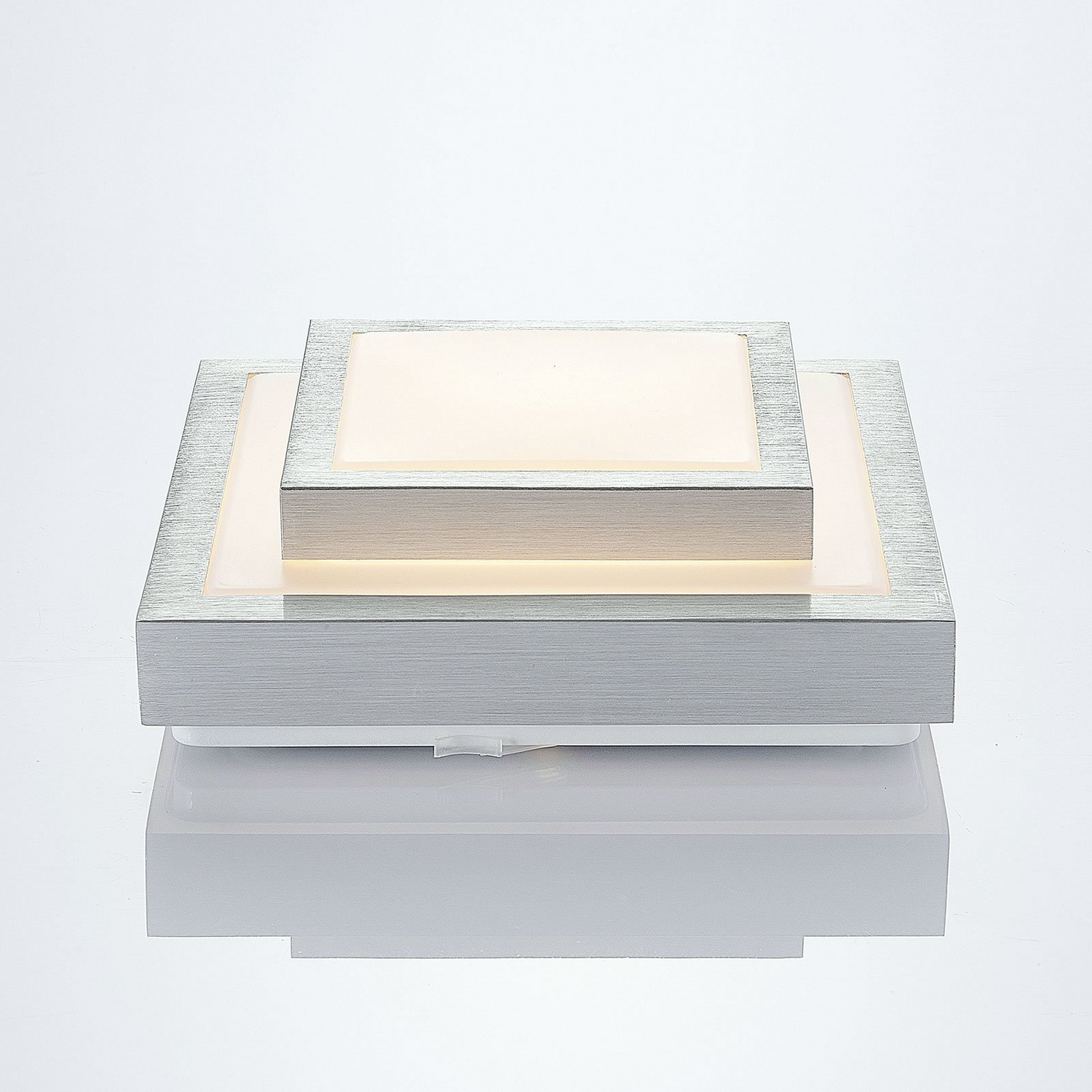 B-Ware Lindby Mirco Led Alu Deckenlampe Deckenleuchte Lampe Leuchte Eckig 37,5 Cm