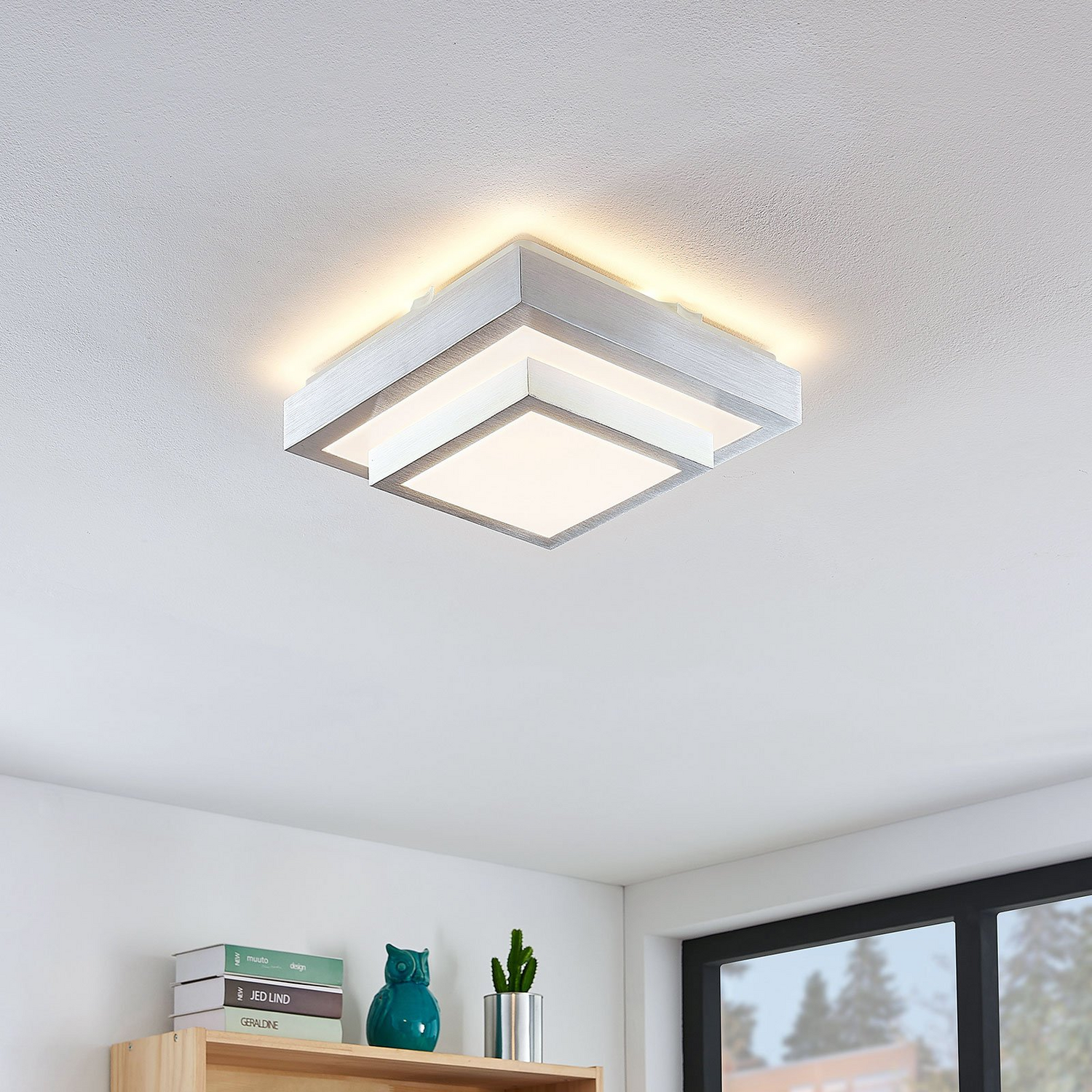 Lindby Mirco Led Alu Deckenlampe Deckenleuchte Lampe Leuchte Eckig 37,5 Cm B-Ware - 4251096565621