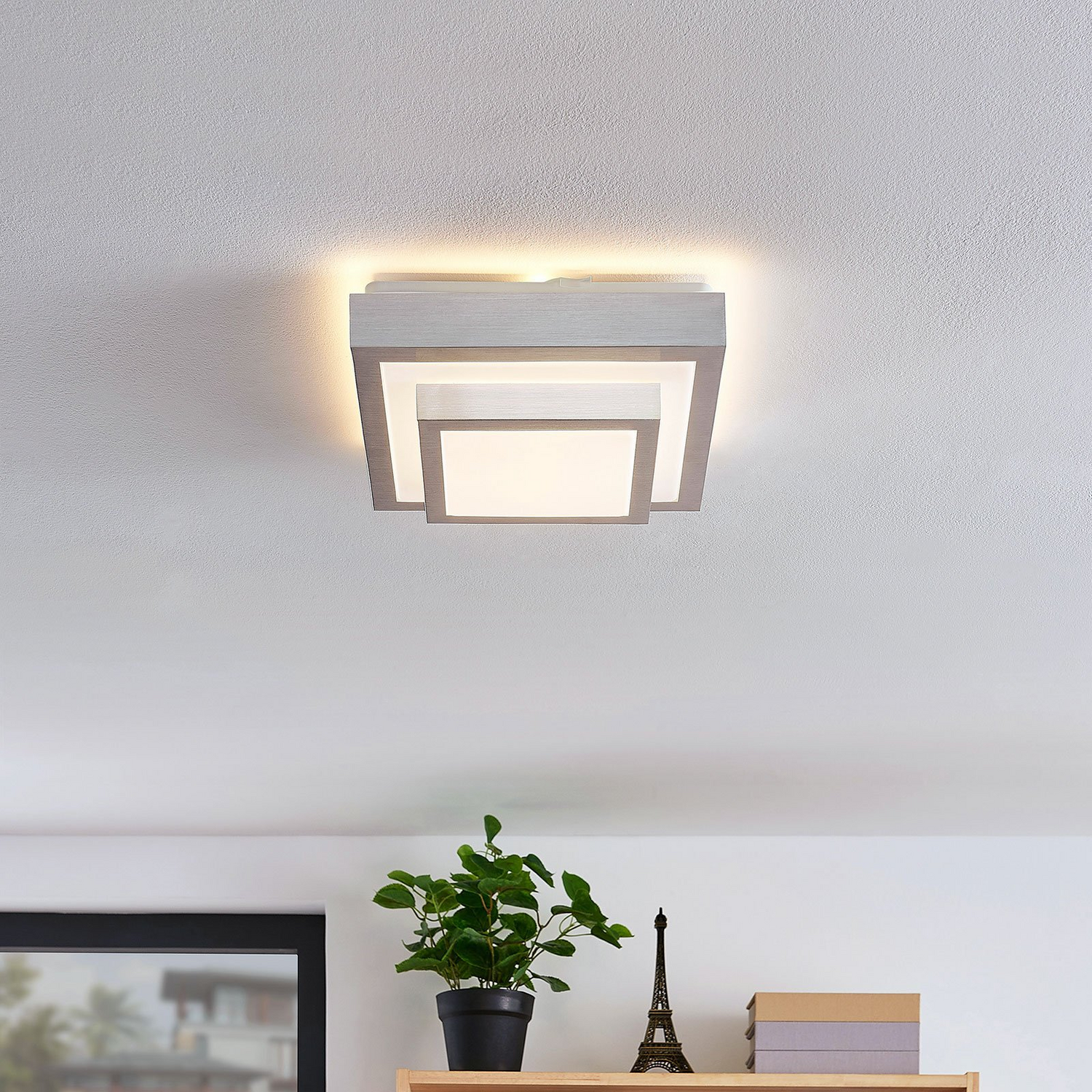 Lindby Mirco Led Alu Deckenlampe Deckenleuchte Lampe Leuchte Eckig 37,5 Cm B-Ware - 4251096565621