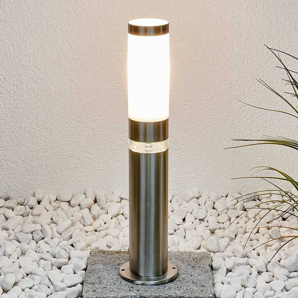 Lindby Sockelleuchte Außenleuchte Binka Gartenlampe E27 LED Edelstahl 50 cm IP44 - 4251096500578