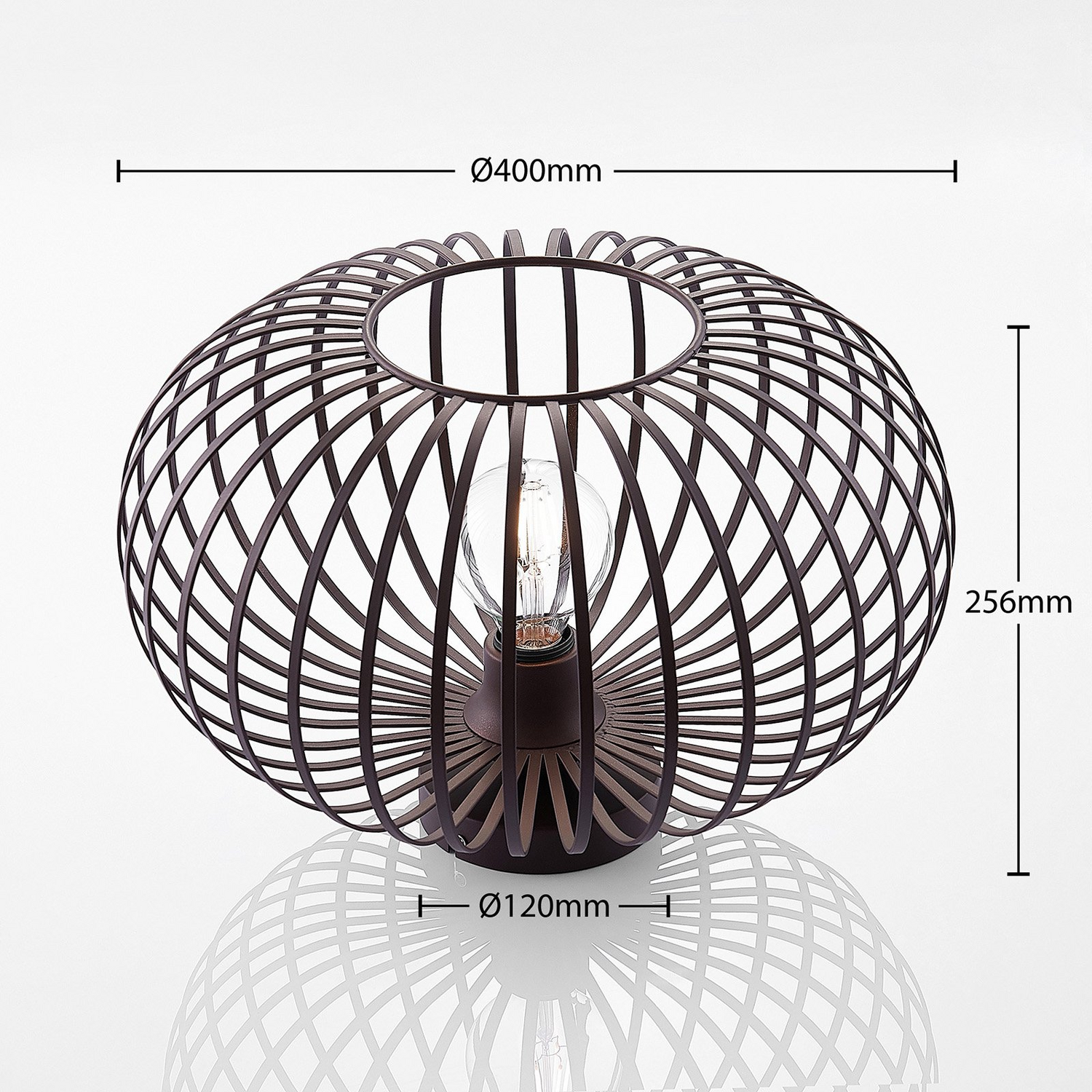 B-Ware Lindby Nahele Deckenlampe Hängelampe Lampe Leuchte E27 Käfigschirm Braun