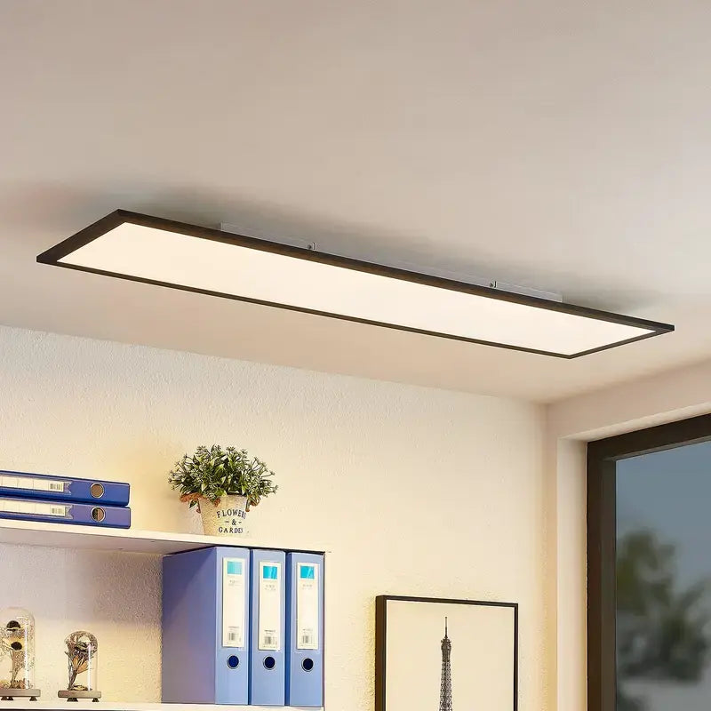 B-Ware Lindby Led Panel Deckenleuchte Deckenlampe Schwarz Universalweiß Aluminium Kunst