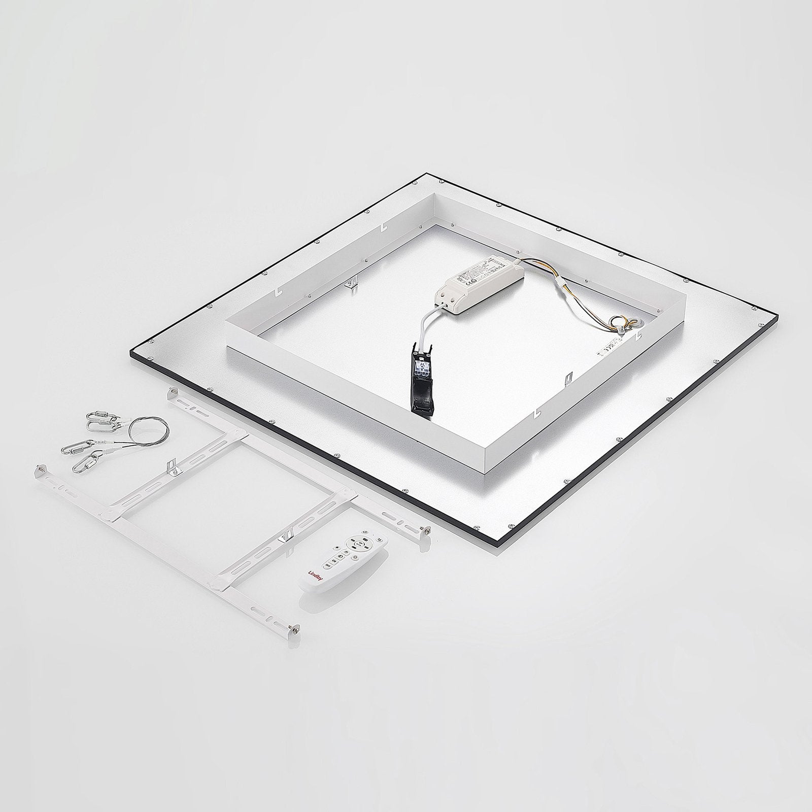 Lindby Deckenleuchte Deckenlampe LED Panel Schwarz Nelios Aluminium Kunststoff - 4251911739206