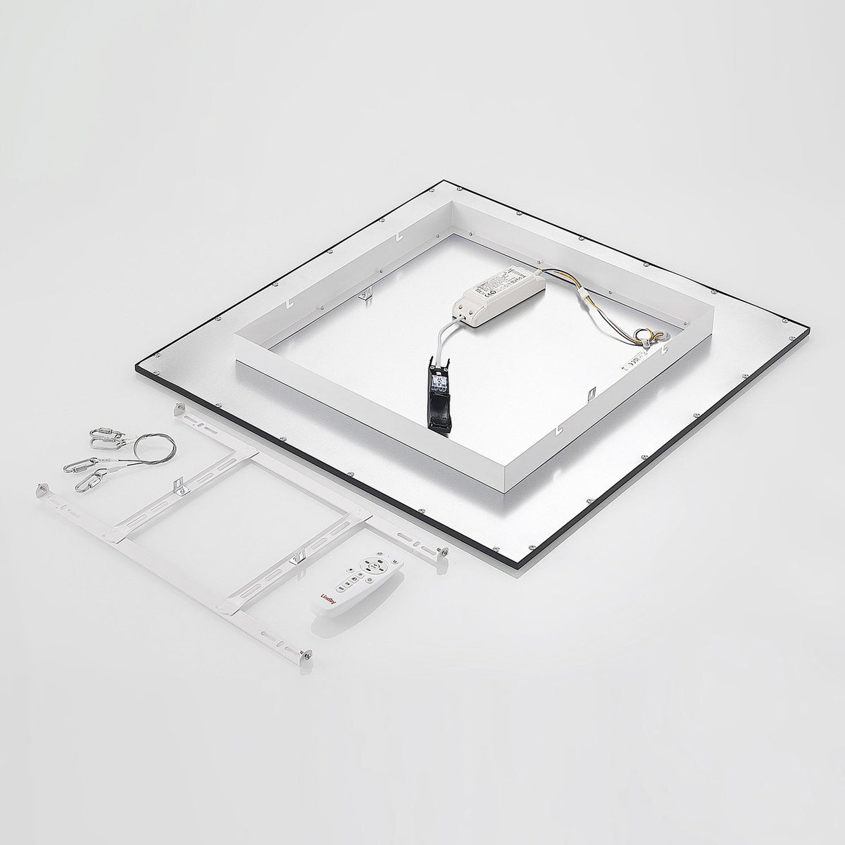 Lindby Deckenleuchte Deckenlampe LED Panel Schwarz Nelios Aluminium Kunststoff - 4251911739206