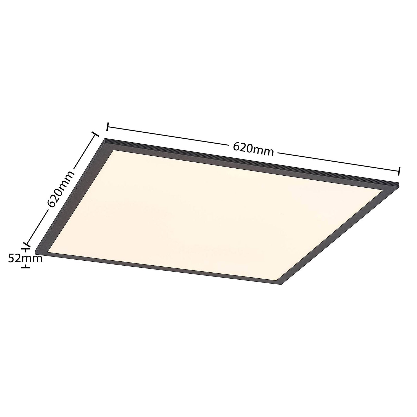 Lindby Deckenleuchte Deckenlampe LED Panel Schwarz Nelios Aluminium Kunststoff - 4251911739206