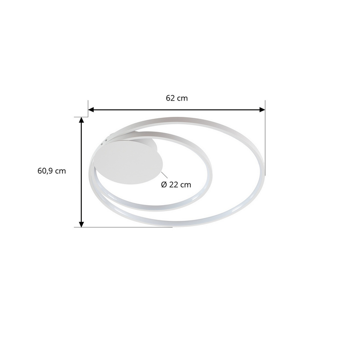 Lindby Nerwin Led Deckenlampe Deckenlampe Leuchte Lampe Led ø 61 Cm Rund Weiß847 B-Ware - 4251096574029