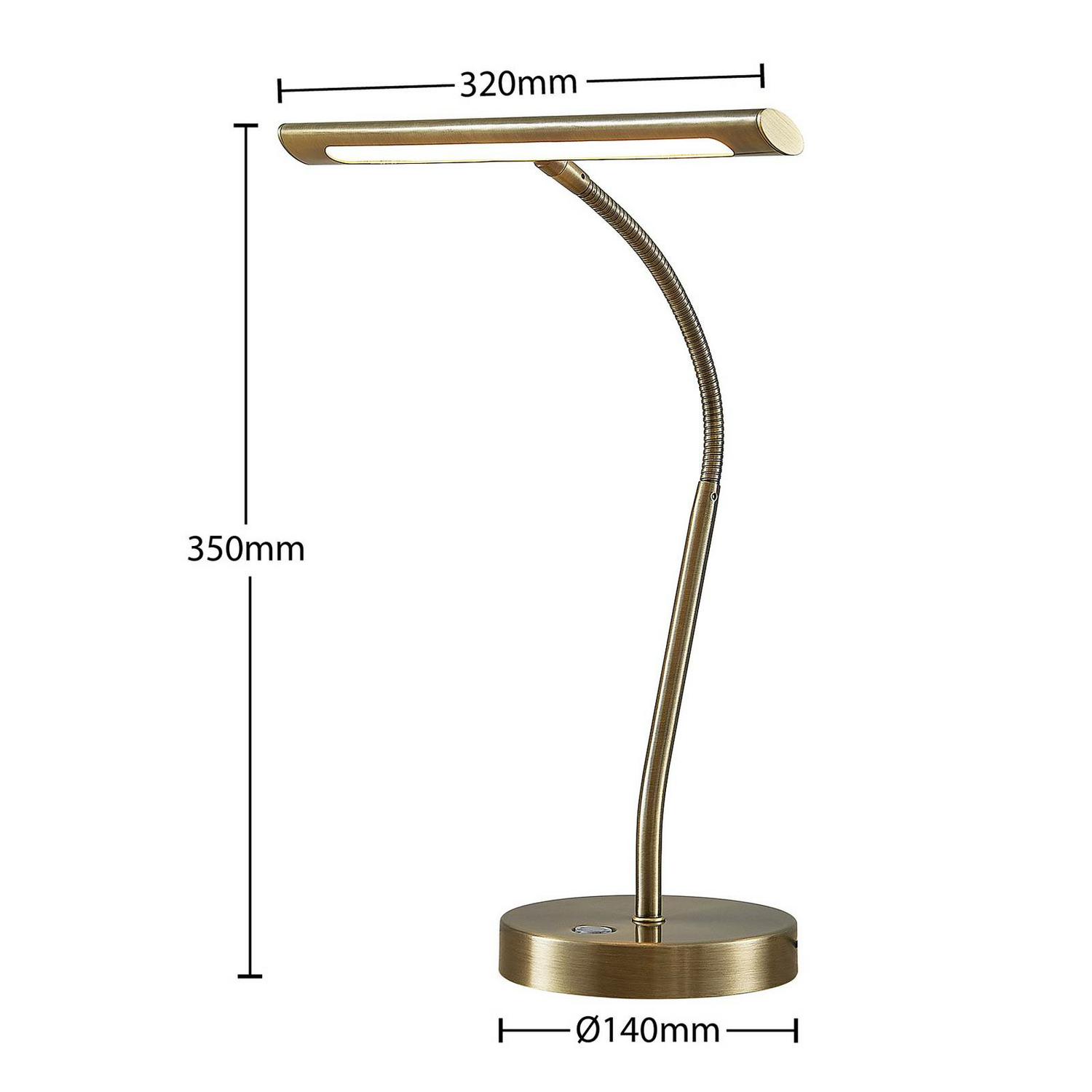 B-Ware Lindby Nikali Led Schreibtischlampe Tischlampe Tischleuchte Leselampe Messing  - 4251096598629