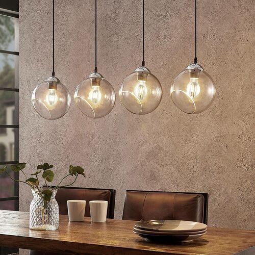 Lindby Odila Pendelleuchte Pendelleuchte Lampe Leuchte 4 Glaskugeln rauchgrau266 - 4251096575194