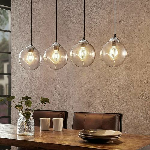 B-Ware Lindby Odila Pendelleuchte Pendelleuchte Lampe Leuchte 4 Glaskugeln Rauchgrau266 - 4251096575194