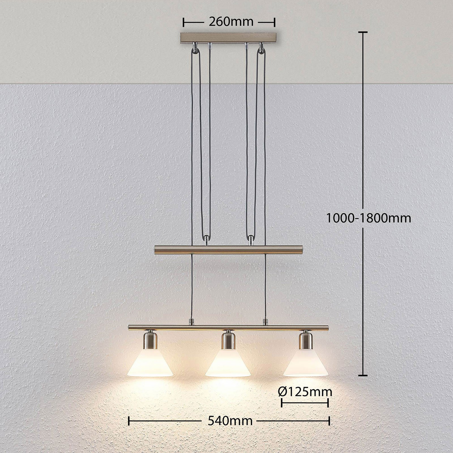 B-Ware Lindby Pendelleuchte Delira Pendelleuchte Lampe Leuchte 3 Flammig E14 Led G858