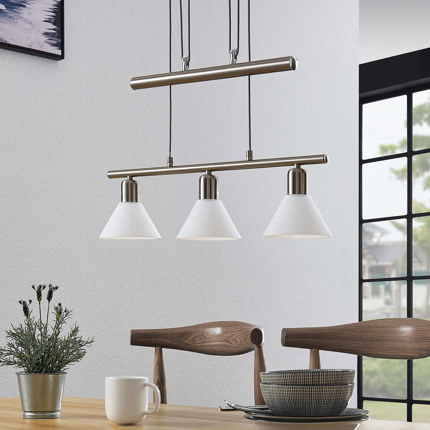 B-Ware Lindby Pendelleuchte Delira Pendelleuchte Lampe Leuchte 3 Flammig E14 Led G858