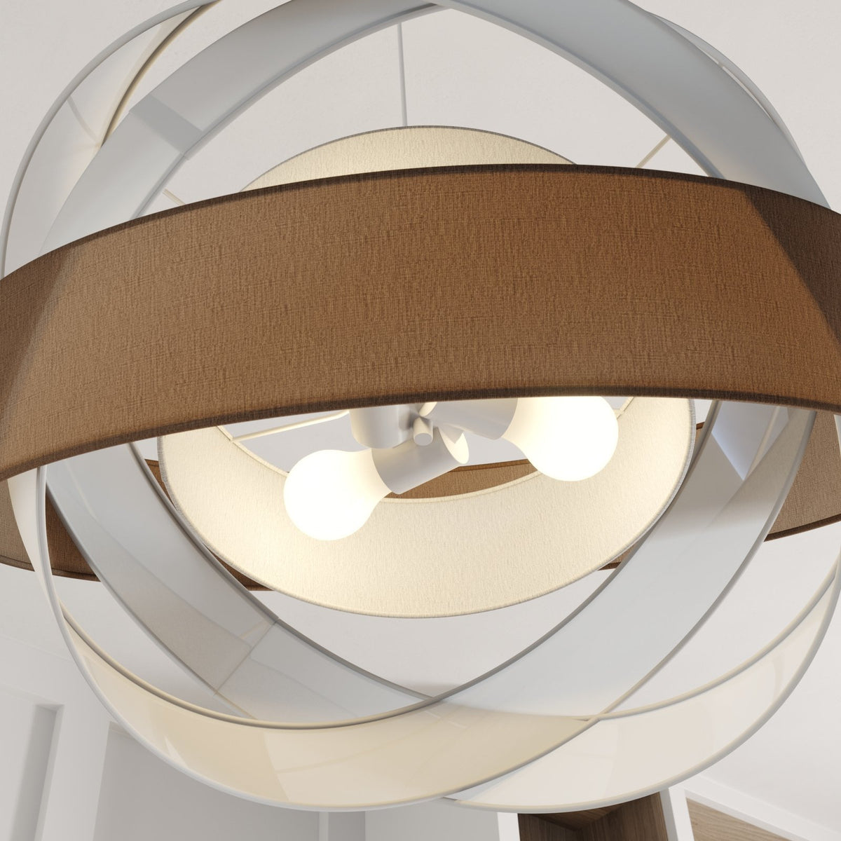 Lindby Pendelleuchte Hängeleuchte Simaria LED Lampe dimmbar braun Ø60cm - 4251096571264