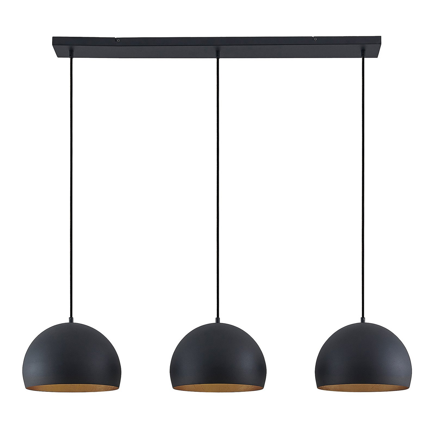 B-Ware Lindby Hängelampe Pendellampe Tarjei Schwarz Gold Metall Länge 120cm Esszimmer - 4251911703306