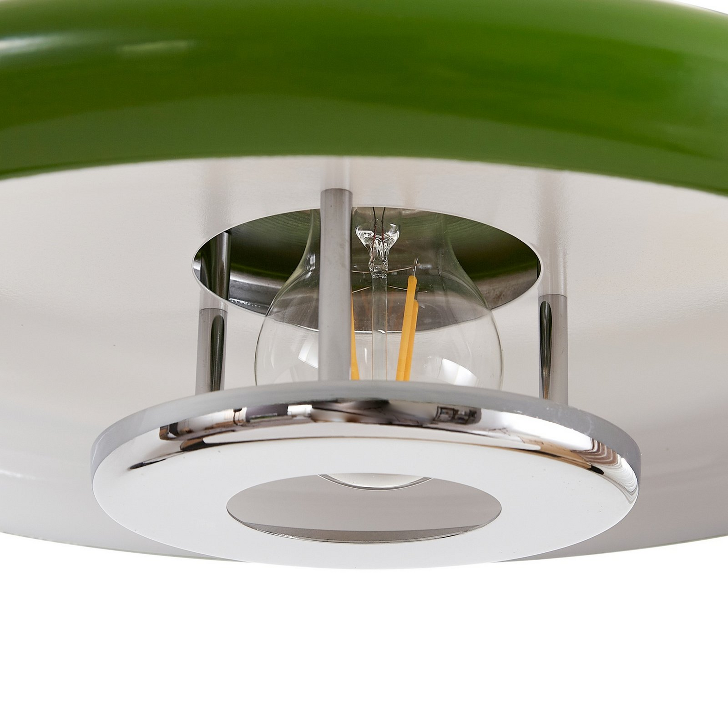 B-Ware Lindby Pendelleuchte Branford Hängeleuchte Retro Lampe ø 35 Cm Grün Metall E27 - 4255830903434