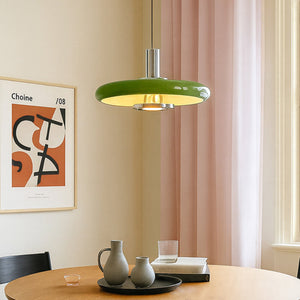 B-Ware Lindby Pendelleuchte Branford Hängeleuchte Retro Lampe Ø 35 cm grün Metall E27