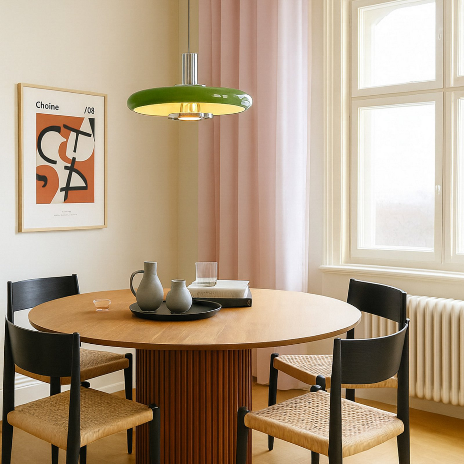 B-Ware Lindby Pendelleuchte Branford Hängeleuchte Retro Lampe ø 35 Cm Grün Metall E27 - 4255830903434