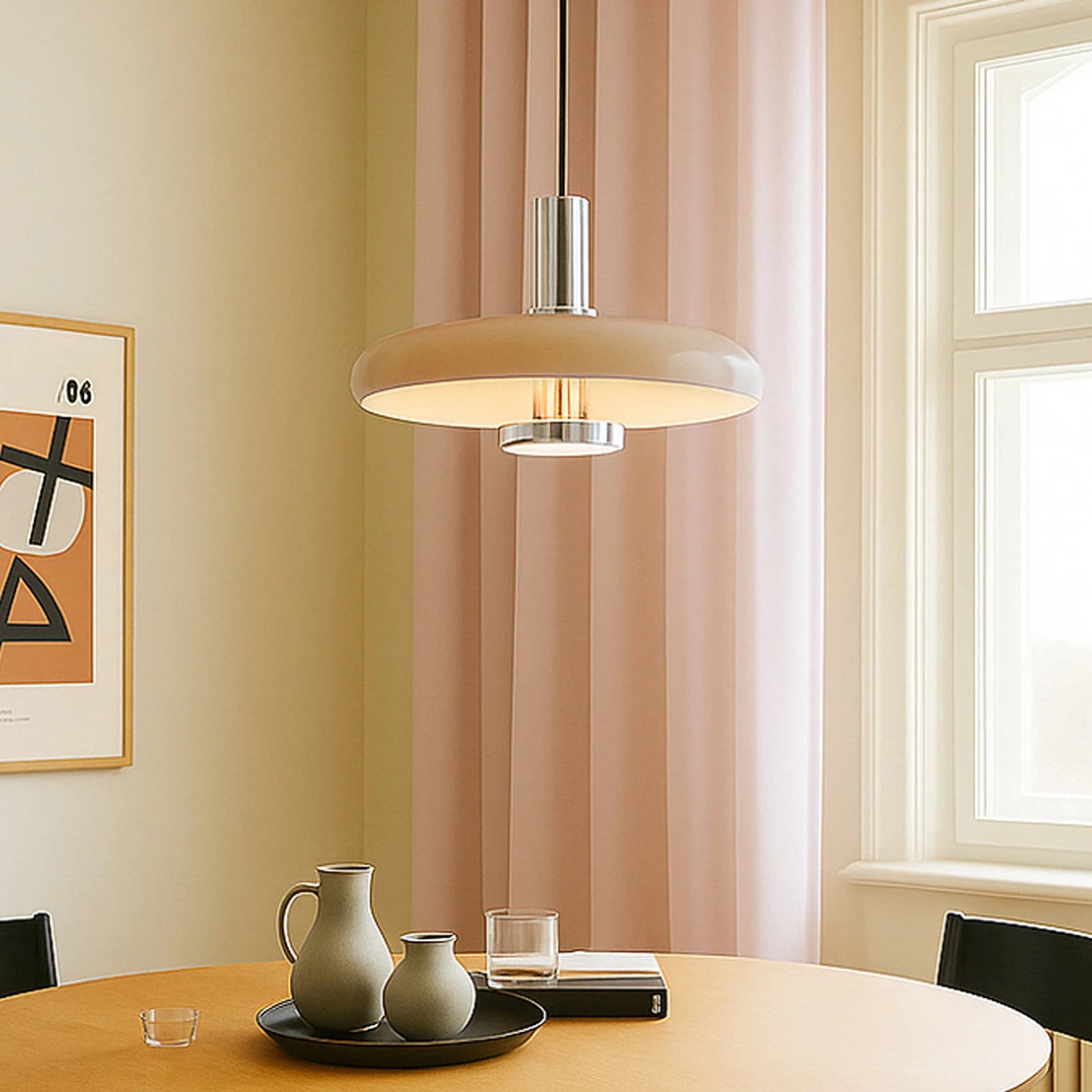 Lindby Pendelleuchte Hängelampe Lampe Retro LED E27 beige Metall 35 cm - 4255830903441