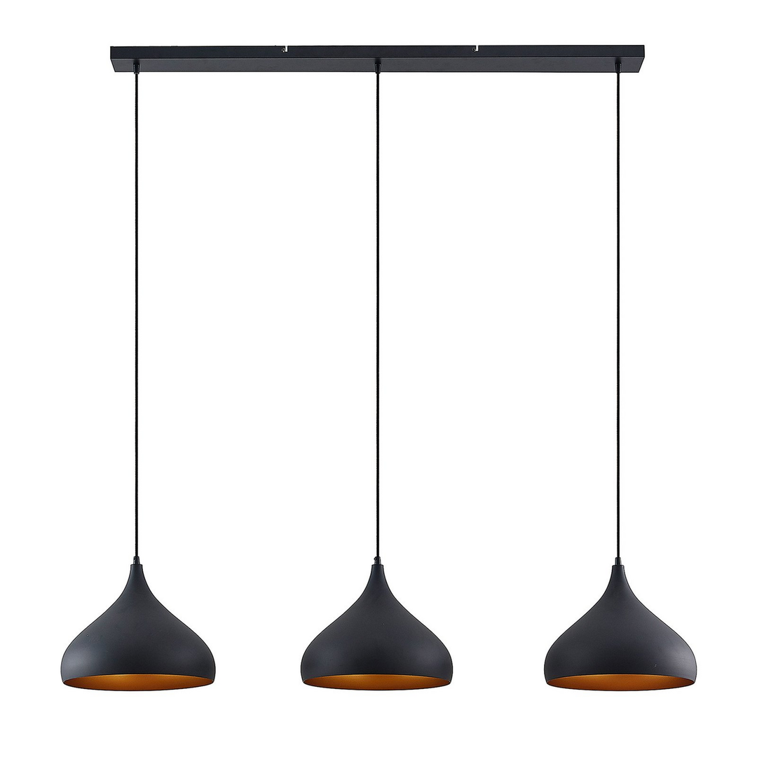 Lindby Elamira Pendelleuchte Hängelampe Deckenlampe Lampe 3 Flm E27 Schwarz Gold B-Ware - 4251911726633