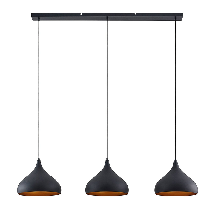 Lindby Elamira Pendelleuchte Hängelampe Deckenlampe Lampe 3 Flm E27 Schwarz Gold B-Ware - 4251911726633