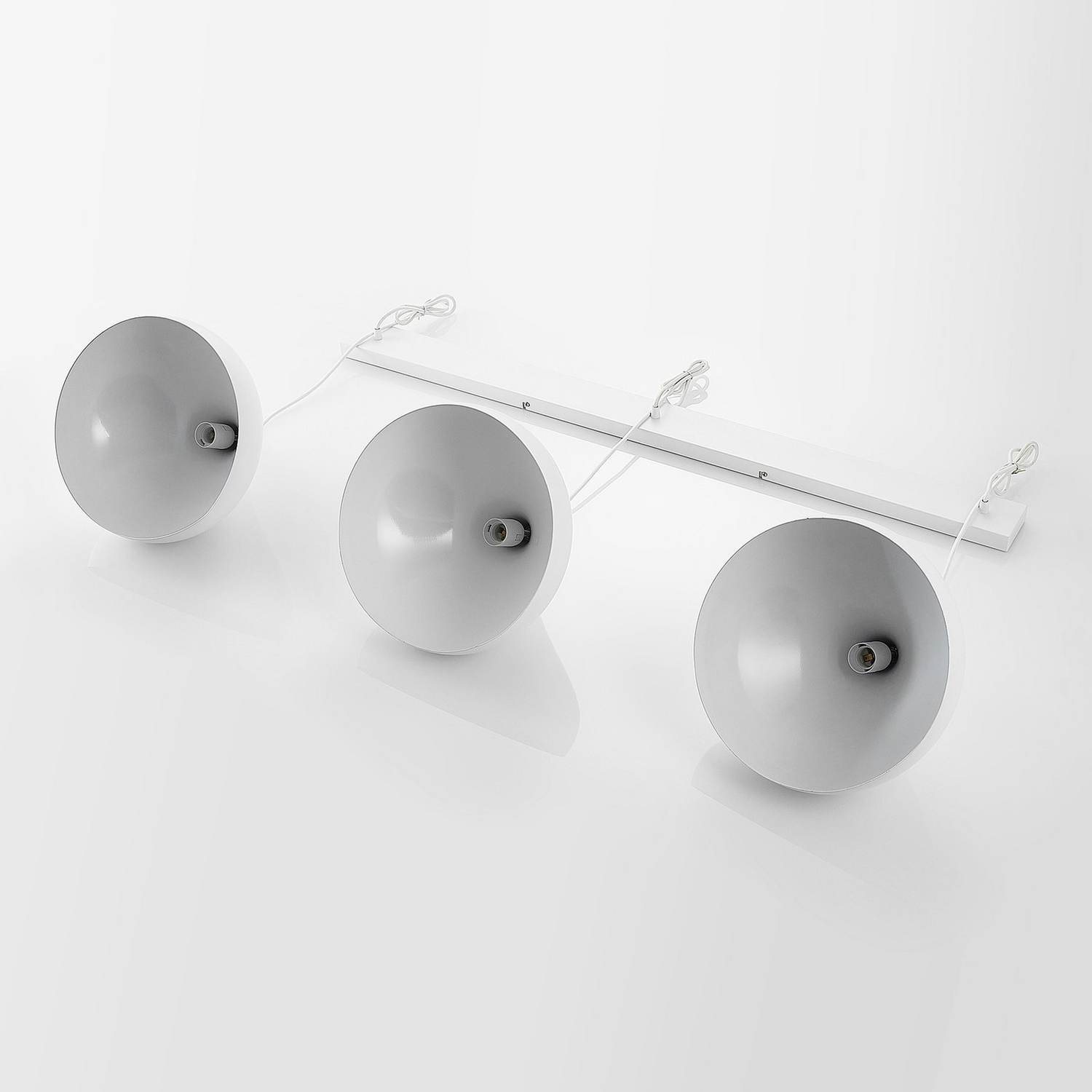 Suspension Lindby Elamira de qualité B, plafonnier, lampe suspendue, 3 ampoules, culot E27, blanc mat
