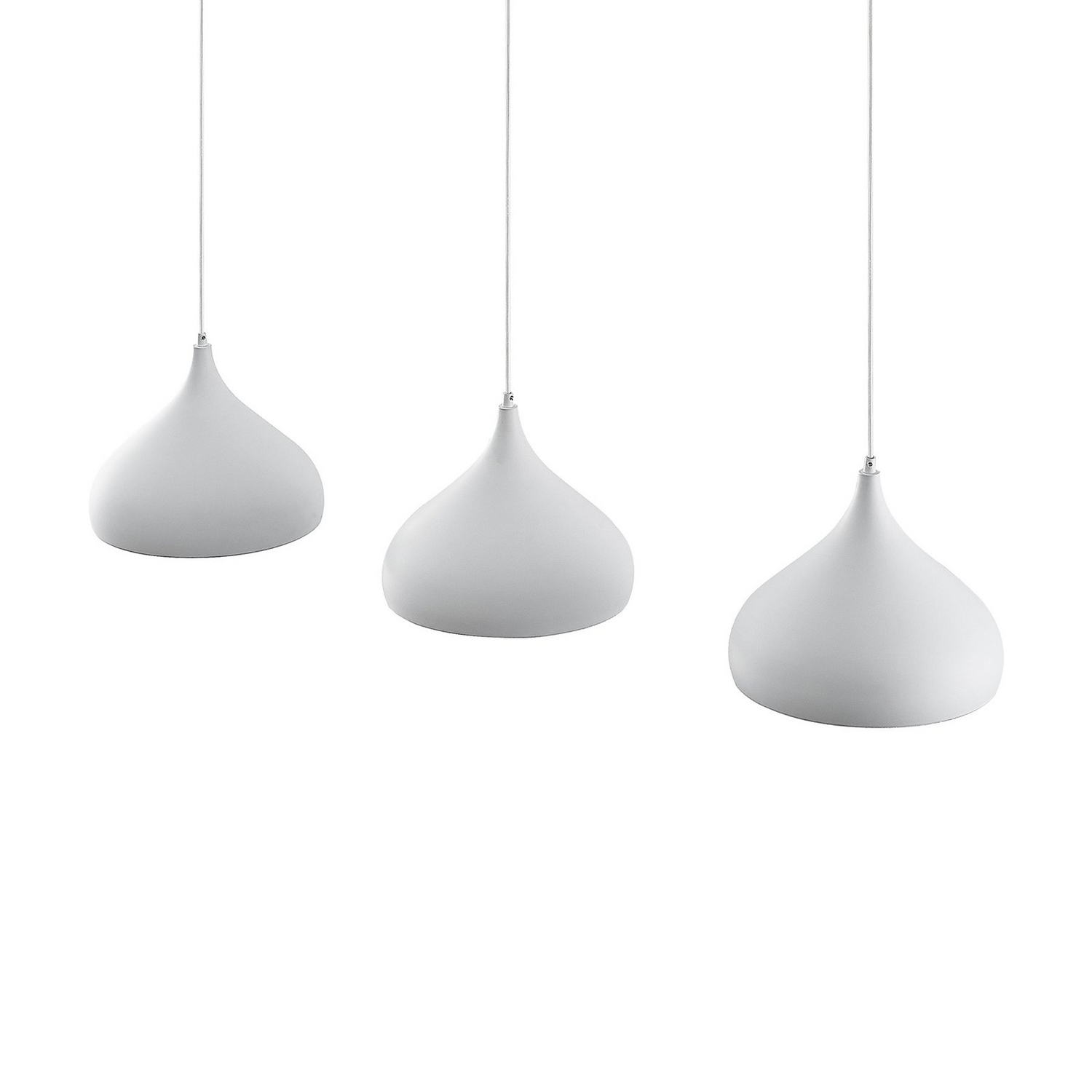 Suspension Lindby Elamira de qualité B, plafonnier, lampe suspendue, 3 ampoules, culot E27, blanc mat