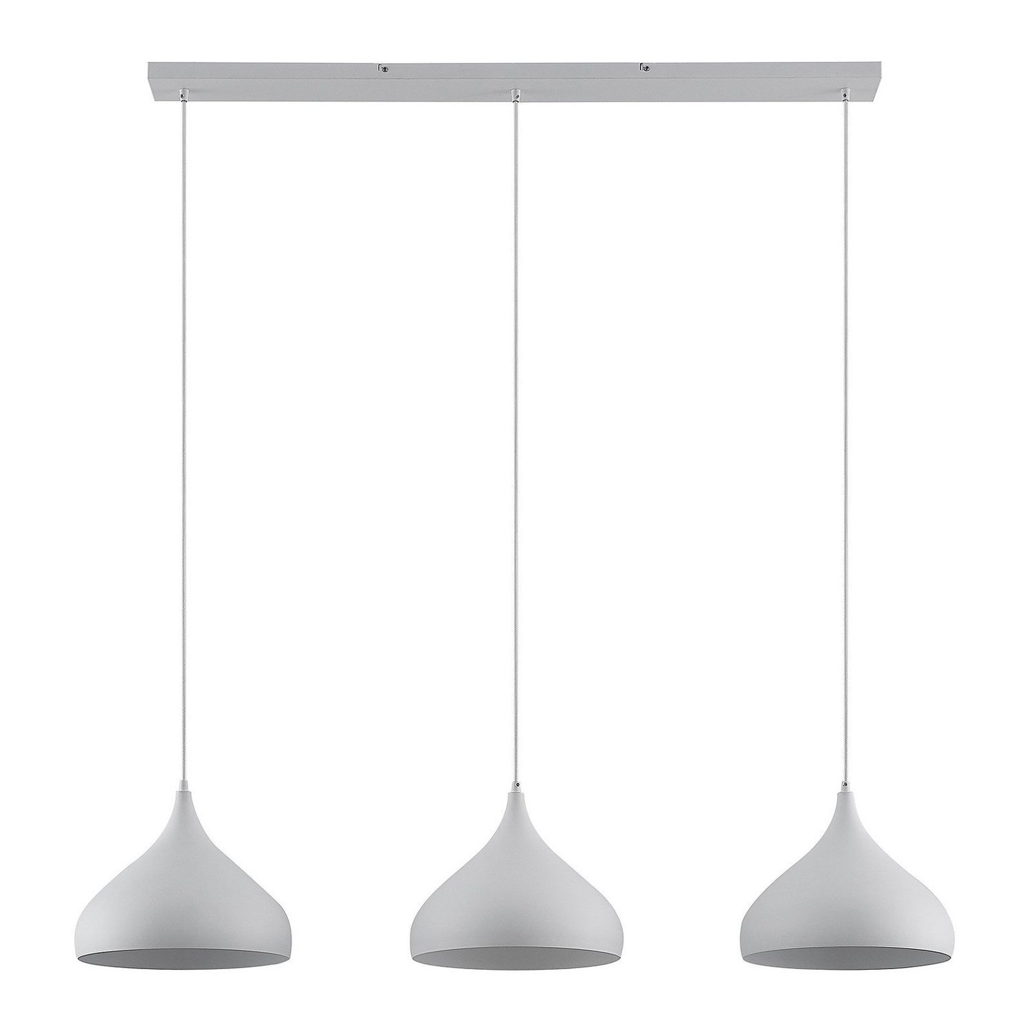 Suspension Lindby Elamira de qualité B, plafonnier, lampe suspendue, 3 ampoules, culot E27, blanc mat