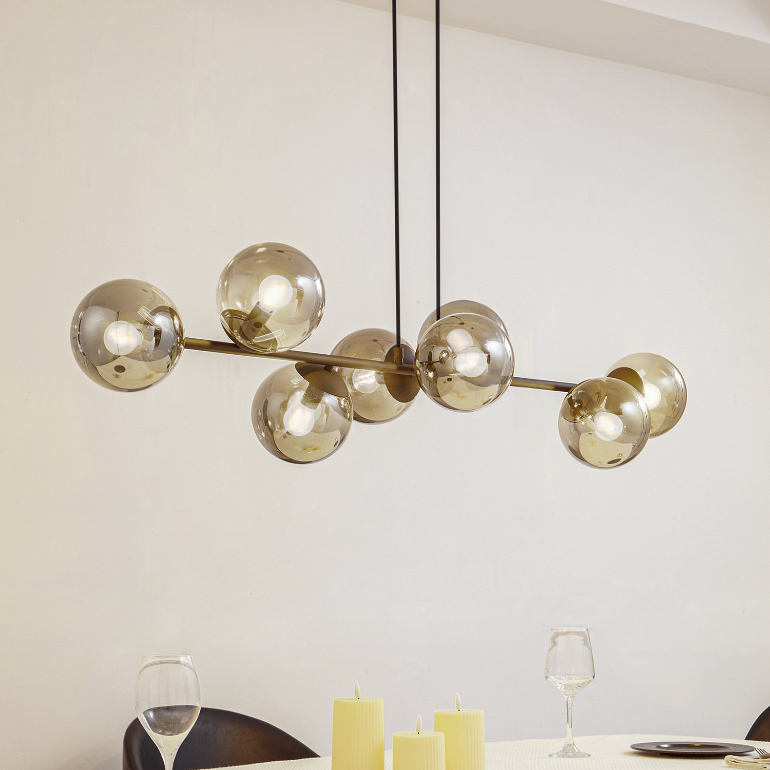 B-Ware Lindby Pendelleuchte Hängeleuchte Isamer Leuchte Rauchgrau Kugel 130 Cm E14 Led - 4251911797749