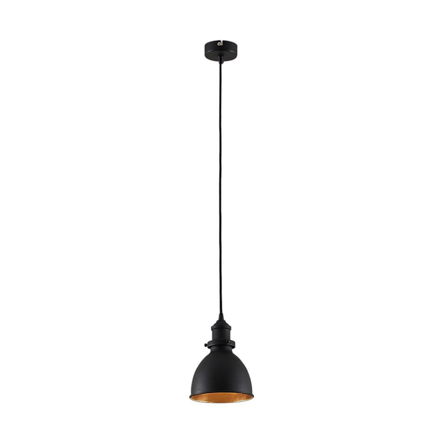 B-Ware Lindby Pendelleuchte Jasminka  Hängeleuchte Deckenlampe Schwarz Gold 1 Flammig