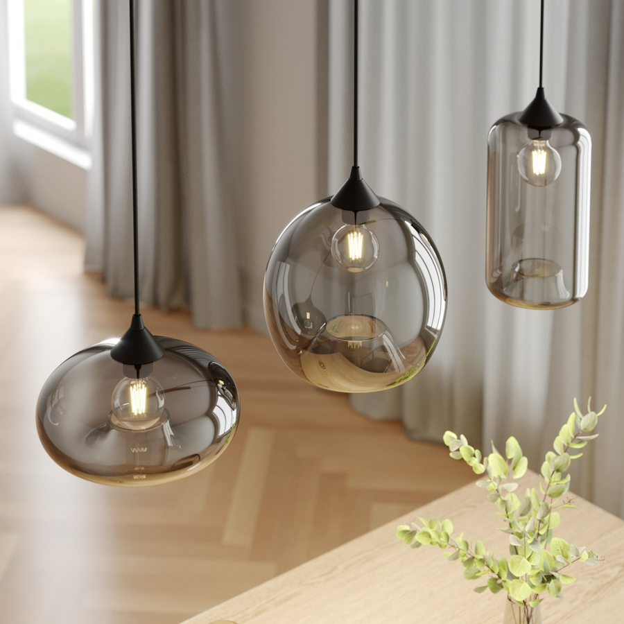 Lindby Marla Pendelleuchte Hängelampe Deckenlampe Lampe 3 Flammig E27 Rauchgrau B-Ware - 4251096569766