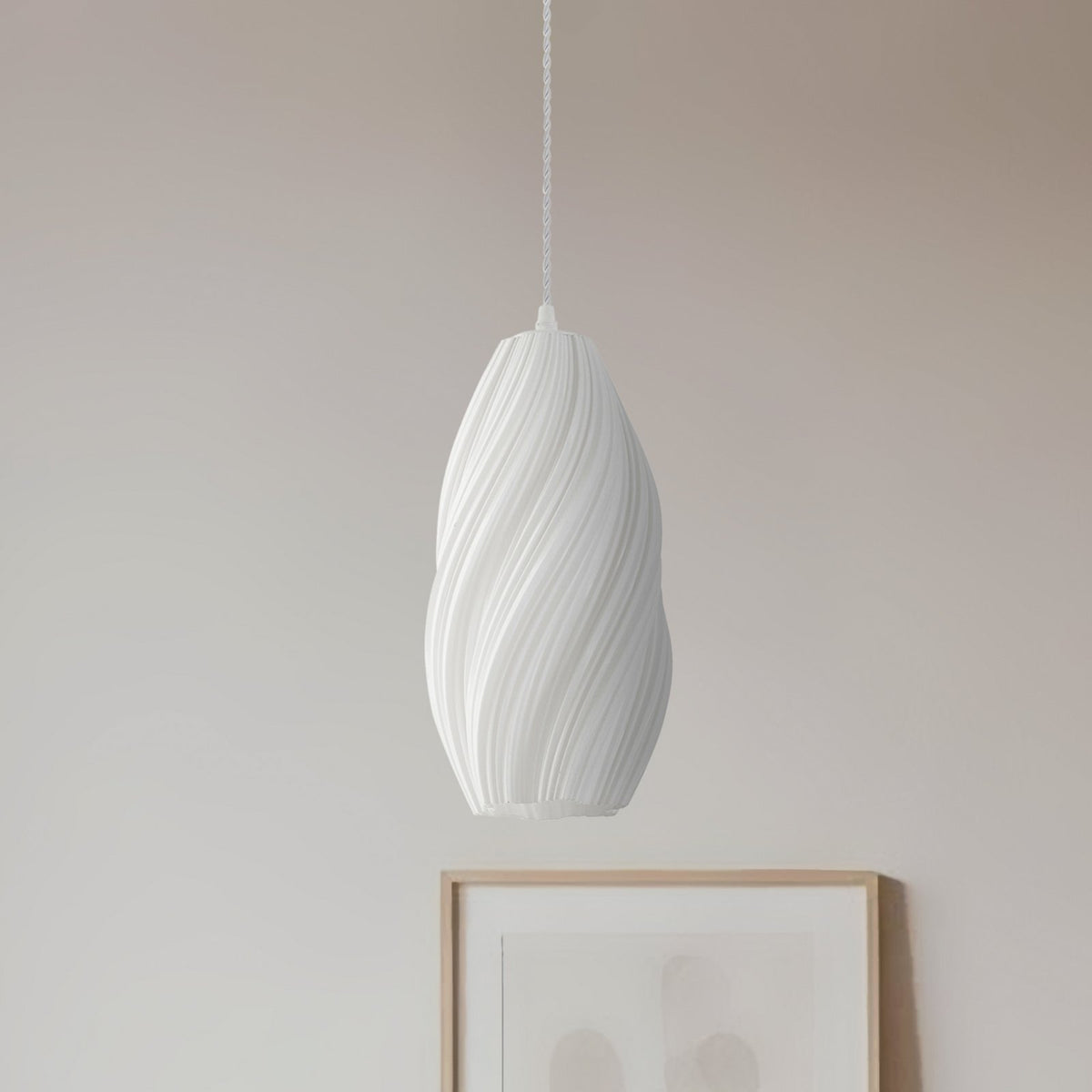 Lindby Pendelleuchte Hängelampe Nuvia weiß 3D Druck Lampenschirm 15 5 cm354 - 4255830901263