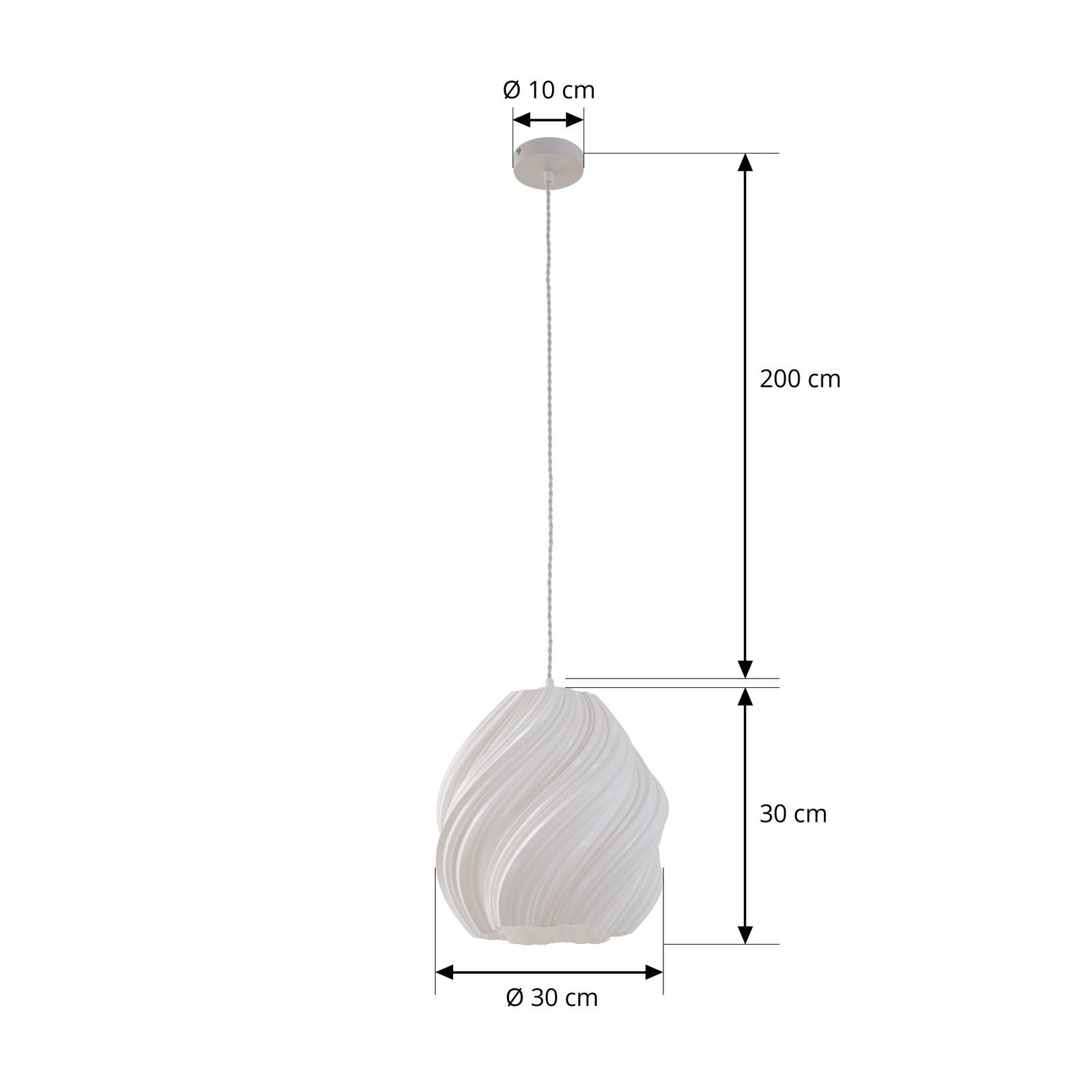 Lindby Pendelleuchte Lampe Nuvia weiß 3D Druck 30 cm - 4255830901287