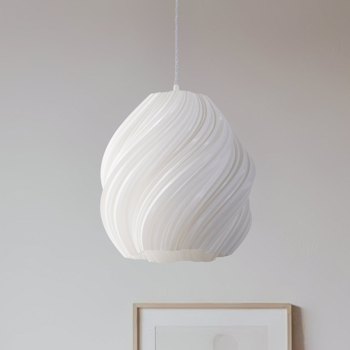 Lindby Pendelleuchte Lampe Nuvia weiß 3D Druck 30 cm - 4255830901287
