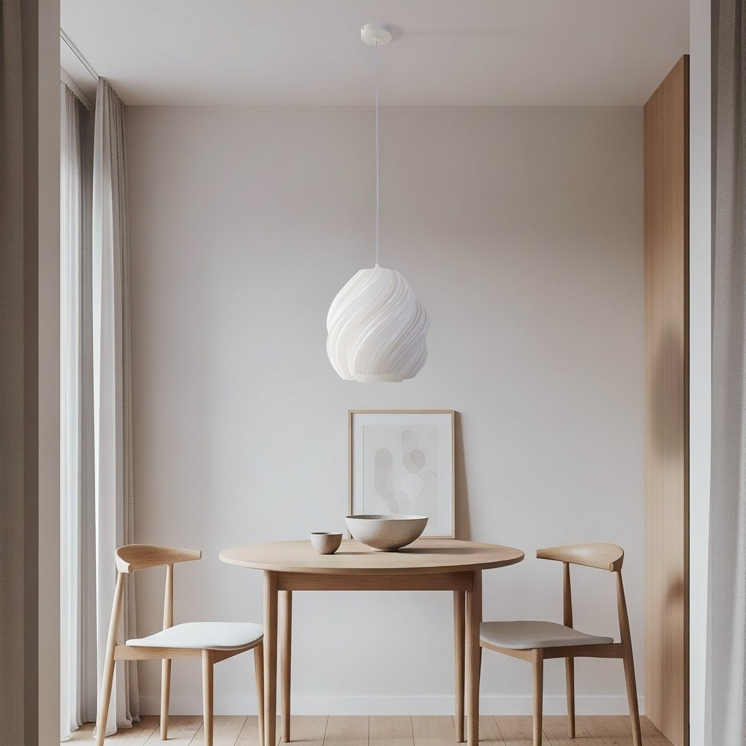 B-Ware Lindby Pendelleuchte Lampe Nuvia Weiß 3 D Druck 30 Cm - 4255830901287