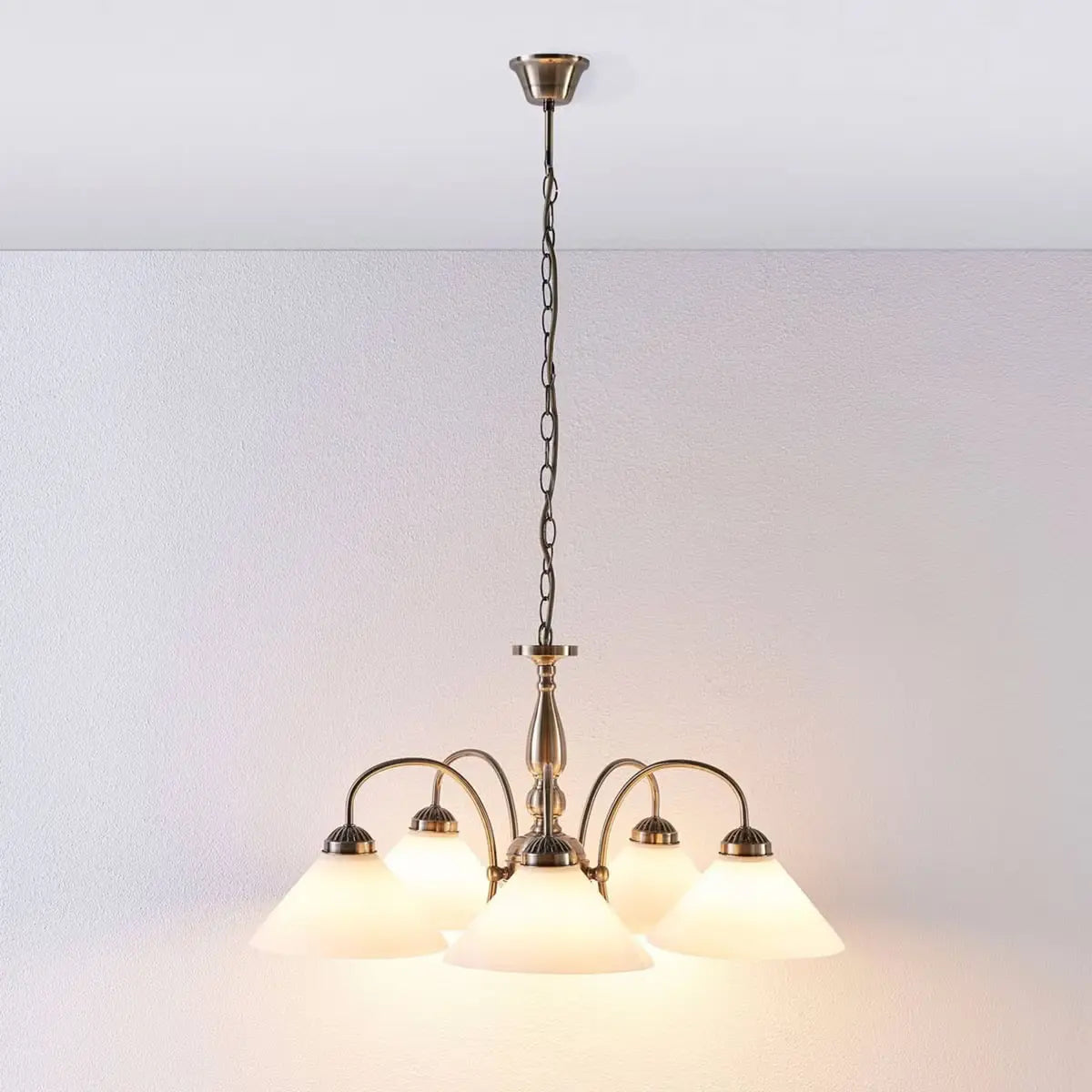 B-Ware Lindby Glas Pendelleuchte Otis 5 Flg Deckenlampe Hängeleuchte E27 Siehe Text - 4251096525076