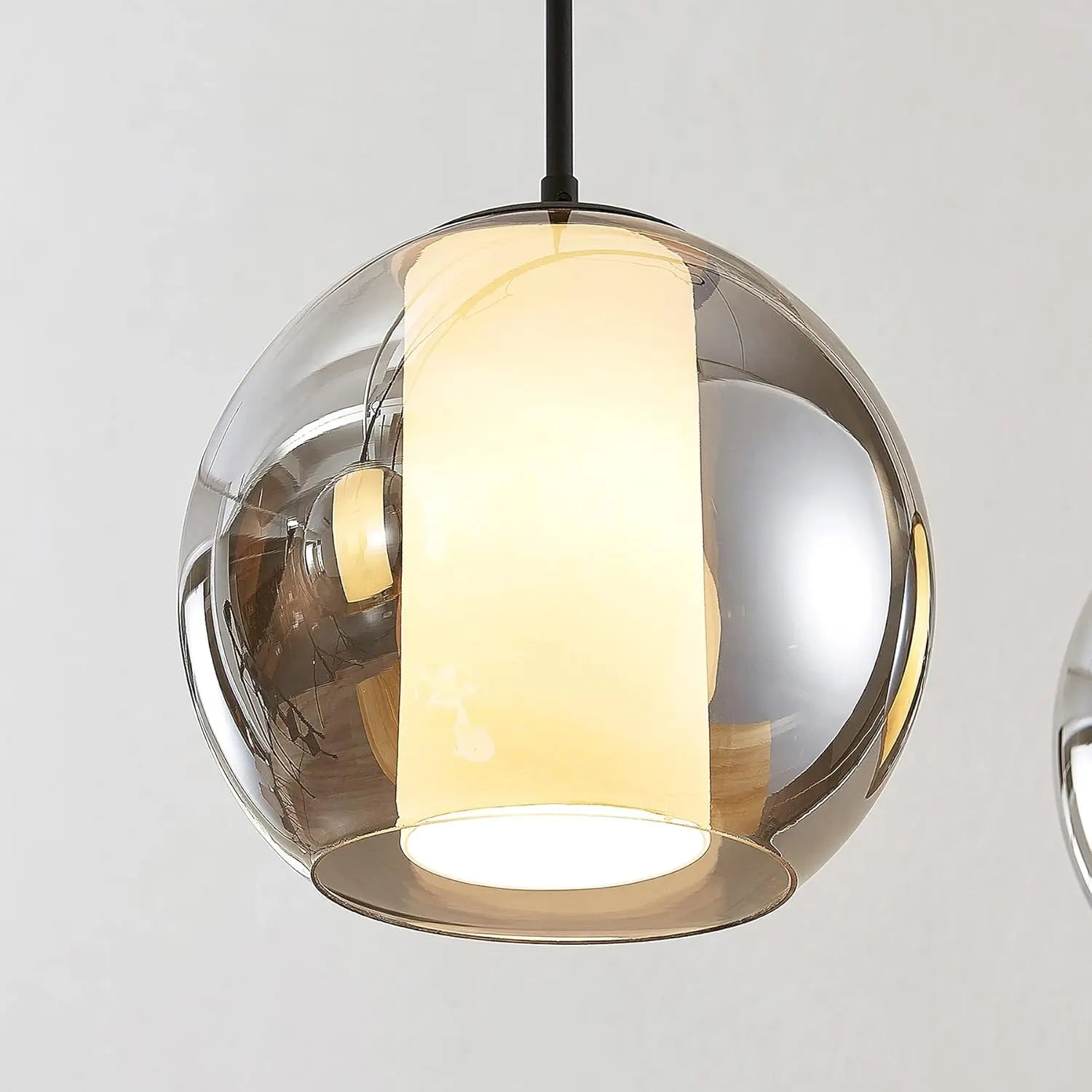 B-Ware Pendelleuchte Hängelampe Hängeleuchte Lindby Glas Wohnzimmer Esszimmer Alu - 4251096566536