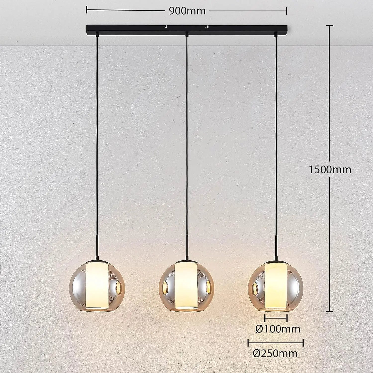 B-Ware Pendelleuchte Hängelampe Hängeleuchte Lindby Glas Wohnzimmer Esszimmer Alu - 4251096566536