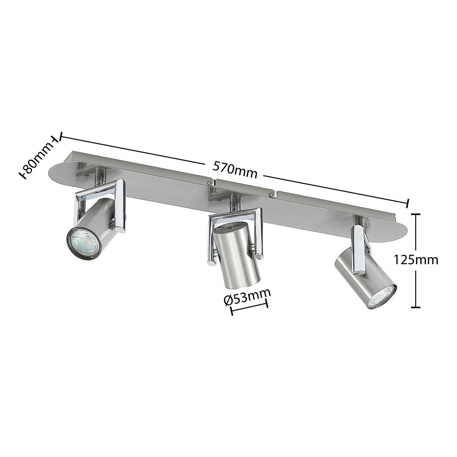 B-Ware Lindby Reina Deckenstrahler Deckenlampe Deckenlampe Lampe Nickel 3 Fl. Lang - 4251096590234