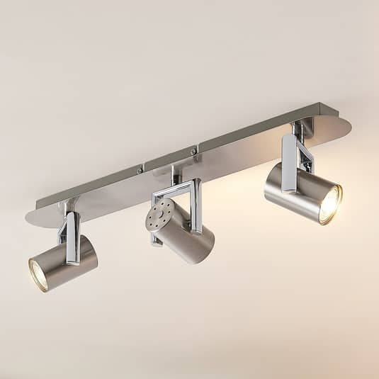 B-Ware Lindby Reina Deckenstrahler Deckenlampe Deckenlampe Lampe Nickel 3 Fl. Lang - 4251096590234