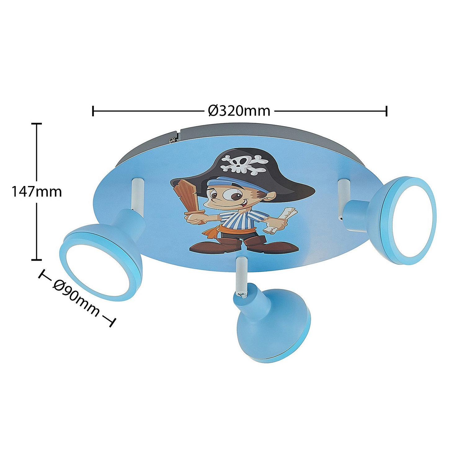 Lindby Roxas Kinderzimmer Deckenlampe Deckenleuchte Lampe Pirat Siehe Text/Foto B-Ware - 4251911706413