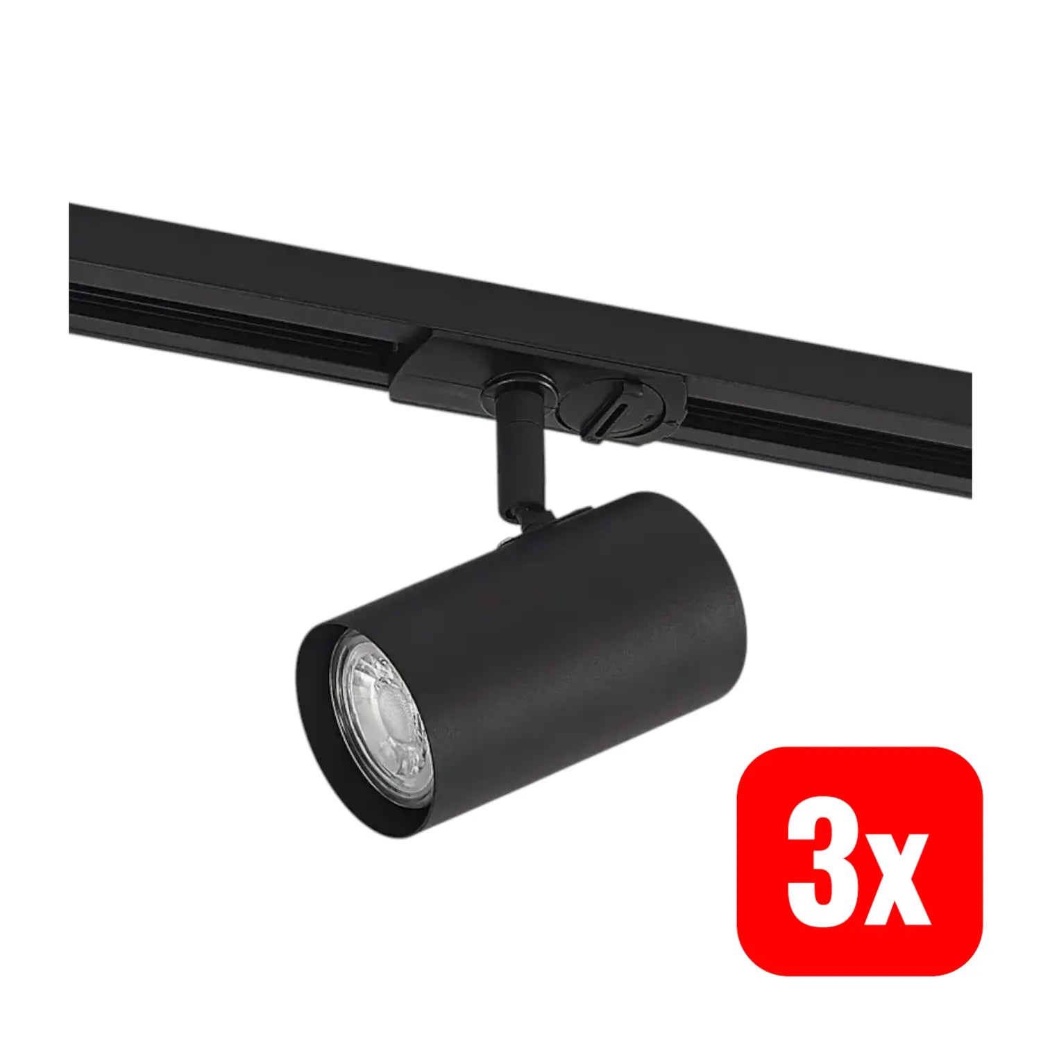 B-Ware Lindby Schienenstrahler Deckenlampe Linaro 1 Phasen Schiene Gu10 Schwarz 3 Stück - 4251911701500
