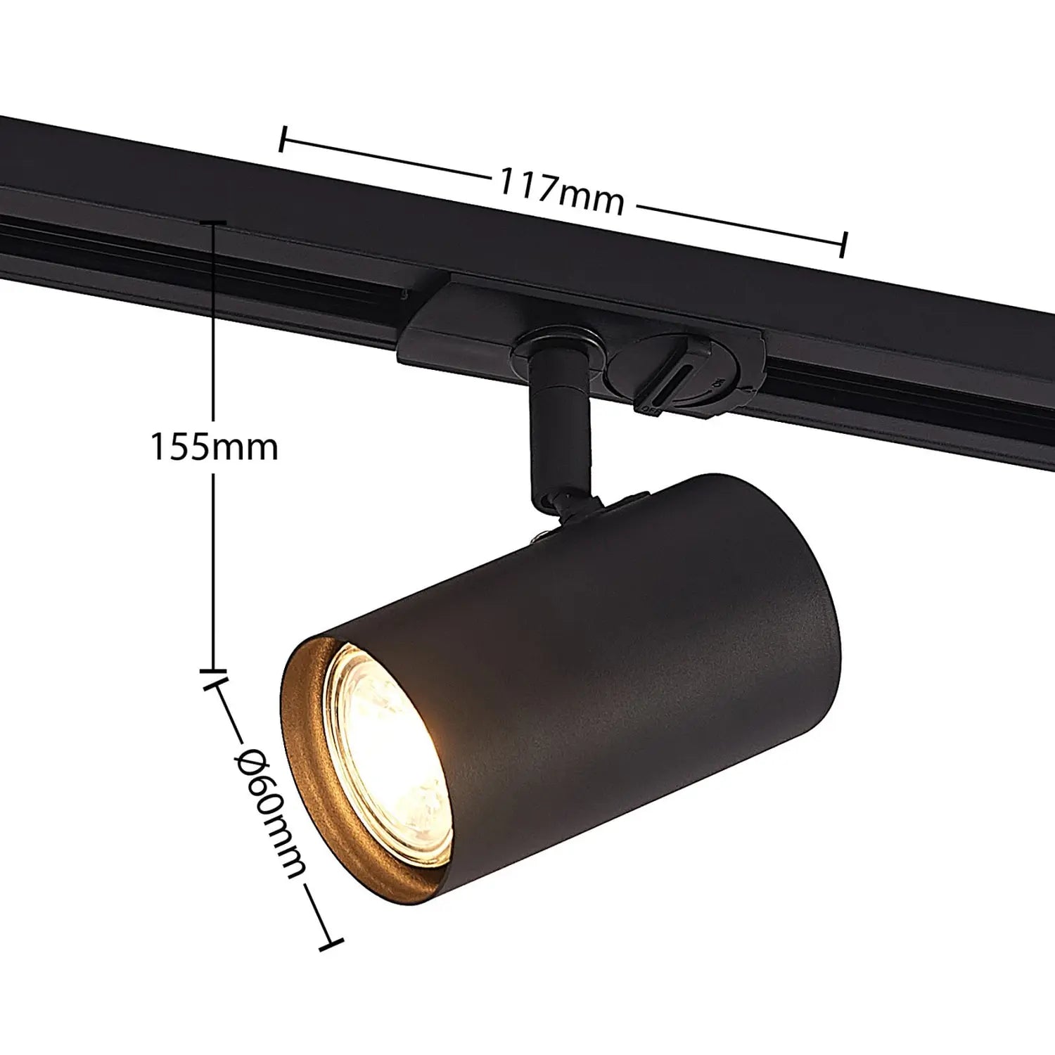 B-Ware Lindby Schienenstrahler Deckenlampe Linaro 1 Phasen Schiene Gu10 Schwarz 3 Stück - 4251911701500