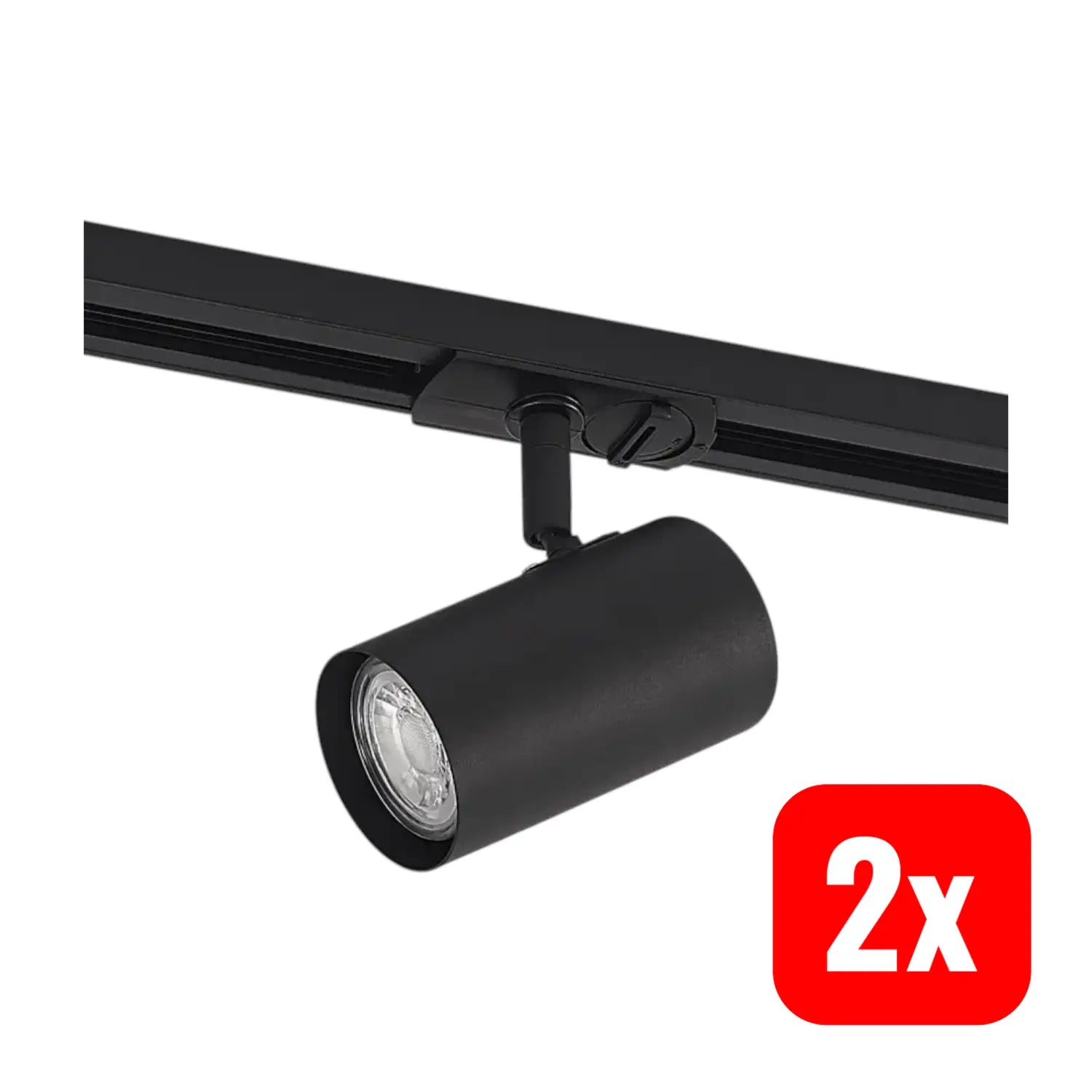 B-Ware Lindby Schienenstrahler Lampe Linaro 1 Phasen Stromschiene Gu10 Schwarz 2 Stück - 4251911701500