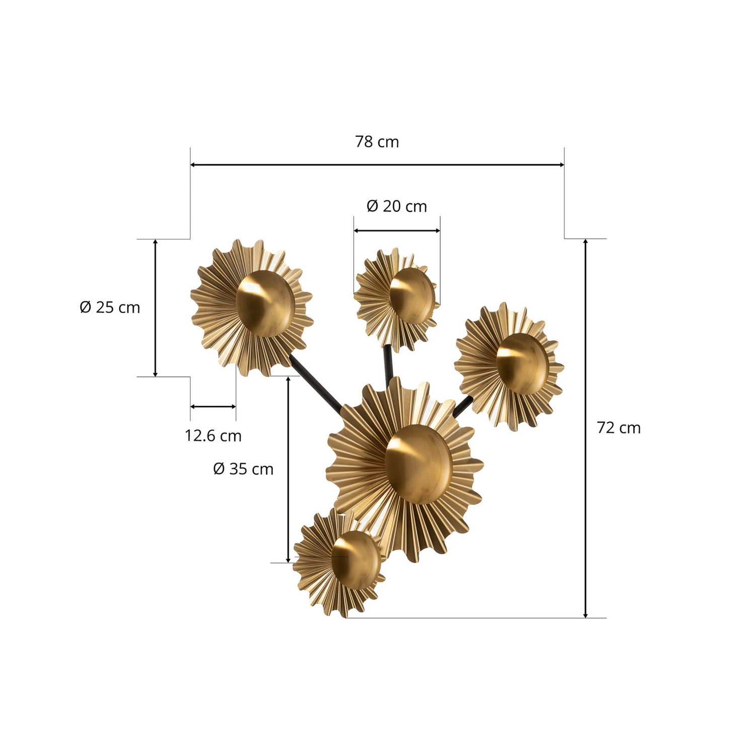 B-Ware Lindby Senmia Wandleuchte In Gold Fünfflammig Lampe Leuchte Spot Licht Wandlampe