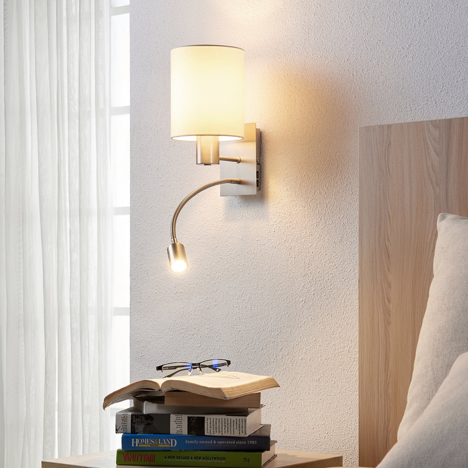 B-Ware Lindby Stoff Wandleuchte Shajan Led Leselicht Wandleuchte Bilderleuchte Leselampe - 4251096521290