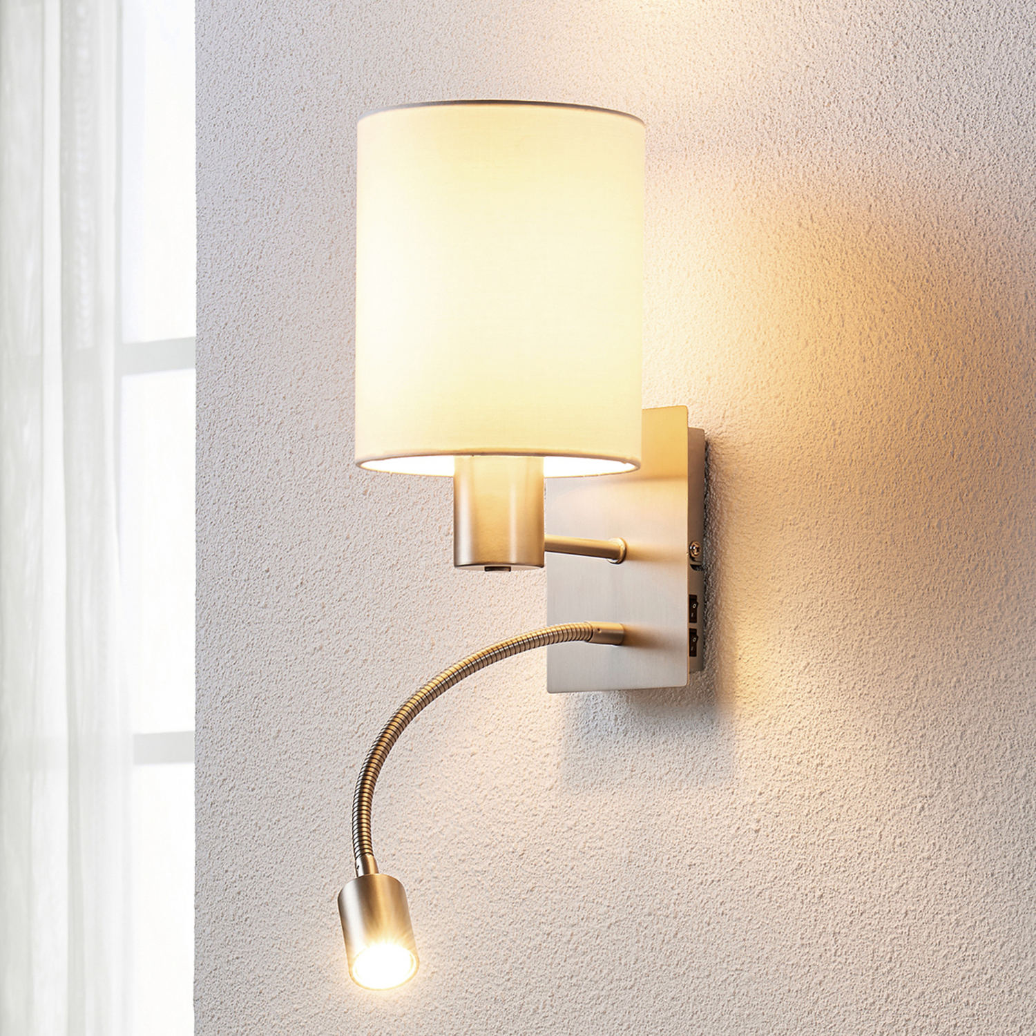 B-Ware Lindby Stoff Wandleuchte Shajan Led Leselicht Wandleuchte Bilderleuchte Leselampe - 4251096521290