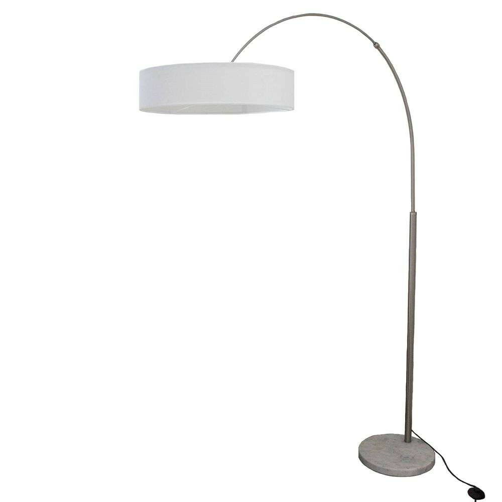 B-Ware Lindby Shing Textilstehleuchte Stehlampe Stehleuchte Lampe E28 Nickel Weiß - 6291106556643