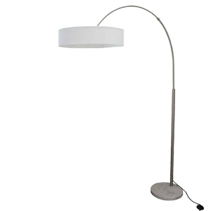 B-Ware Lindby Shing Textilstehleuchte Stehlampe Stehleuchte Lampe E28 Nickel Weiß