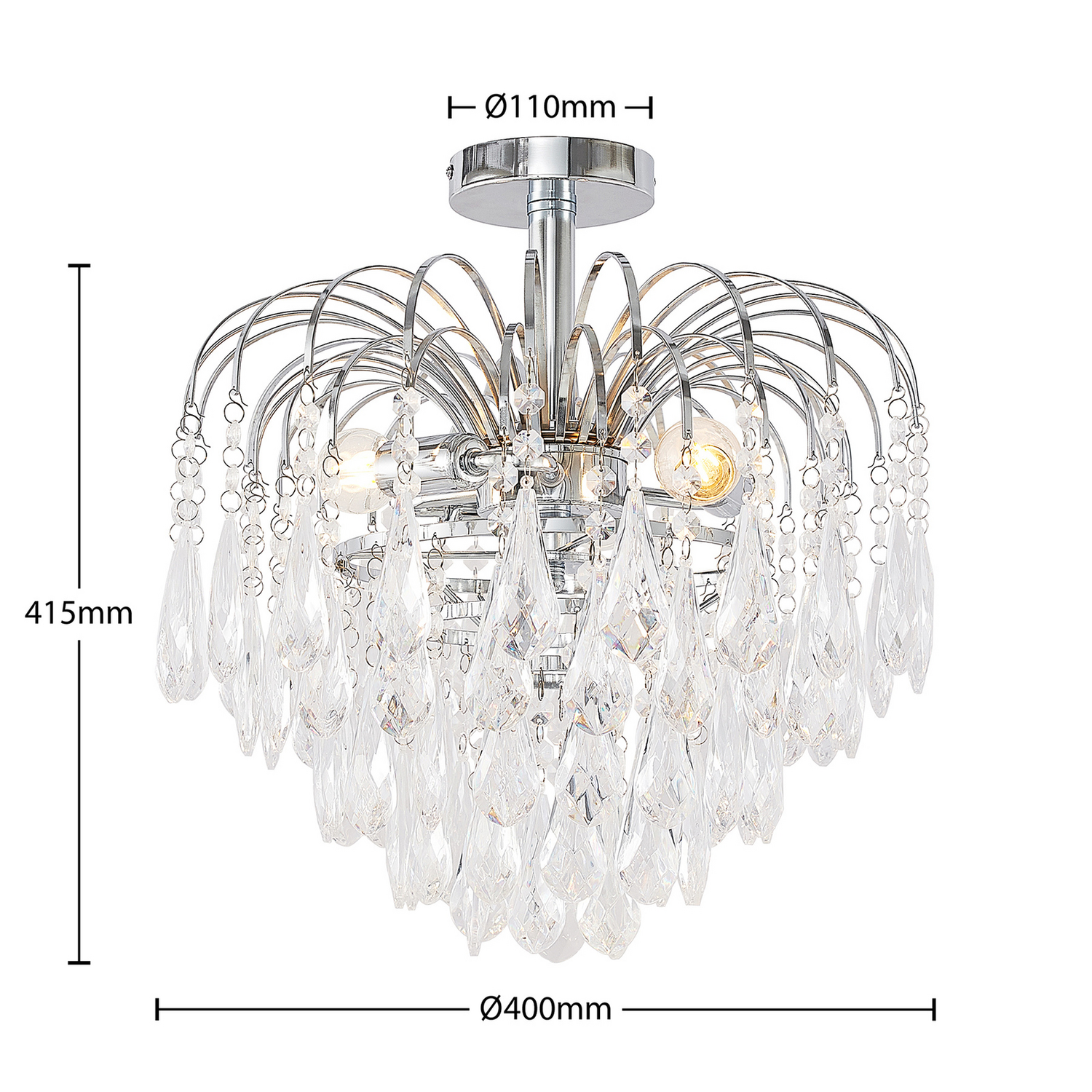 B-Ware Lindby Silino Deckenlampe Chrom Kronleuchter Deckenlampe Lampe Leuchte Decke